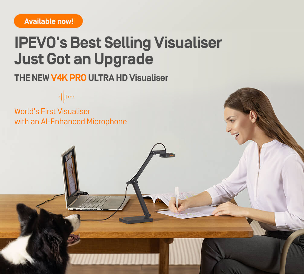 IPEVO V4K PRO - World's first Doc Cam with AI-Enhanced Microphone