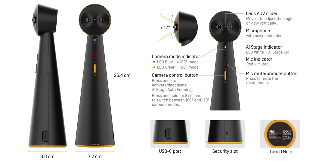 IPEVO TOTEM 180 Panoramic Conference Camera