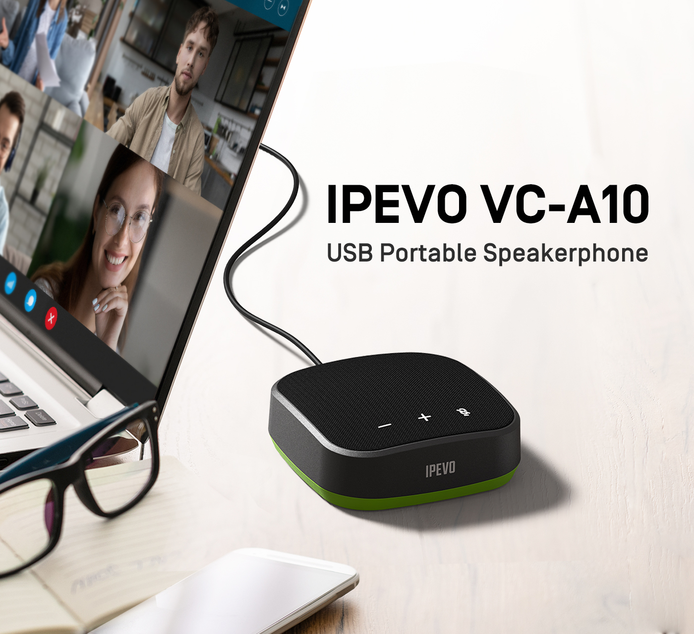 IPEVO VC-A10 USB Portable Speakerphone